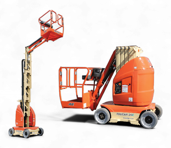 JLG Electric Toucan Mast Boom Lifts two angles