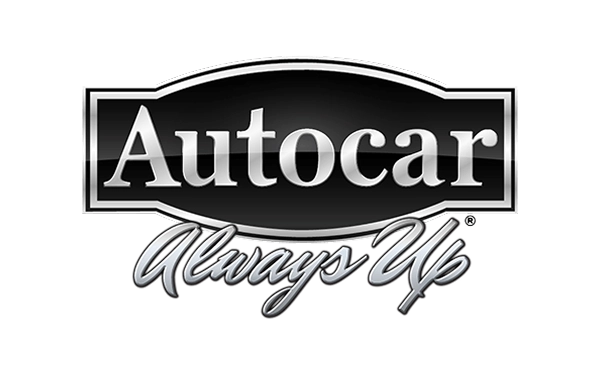 Autocar Always Up black and white badge logo with script text