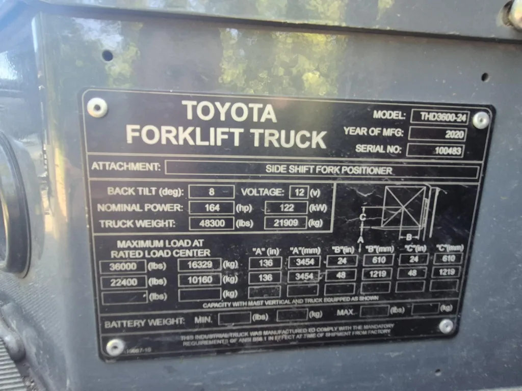Toyota High-Capacity Diesel Forklift, boilerplate